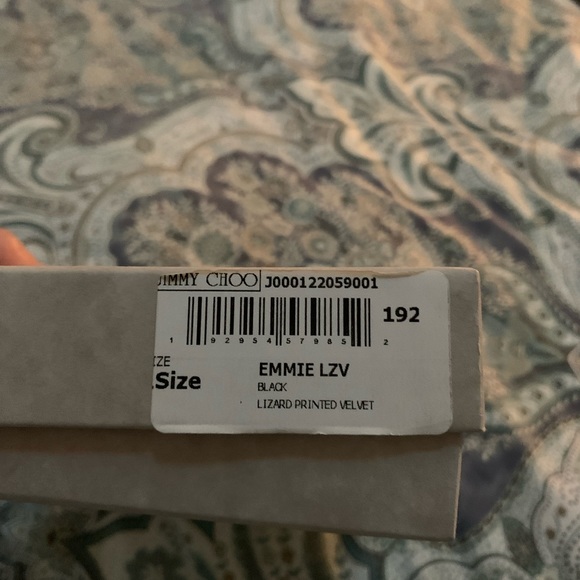 Jimmy Choo Clutch Bag. Black Lizard printed velvet. - Picture 8 of 16